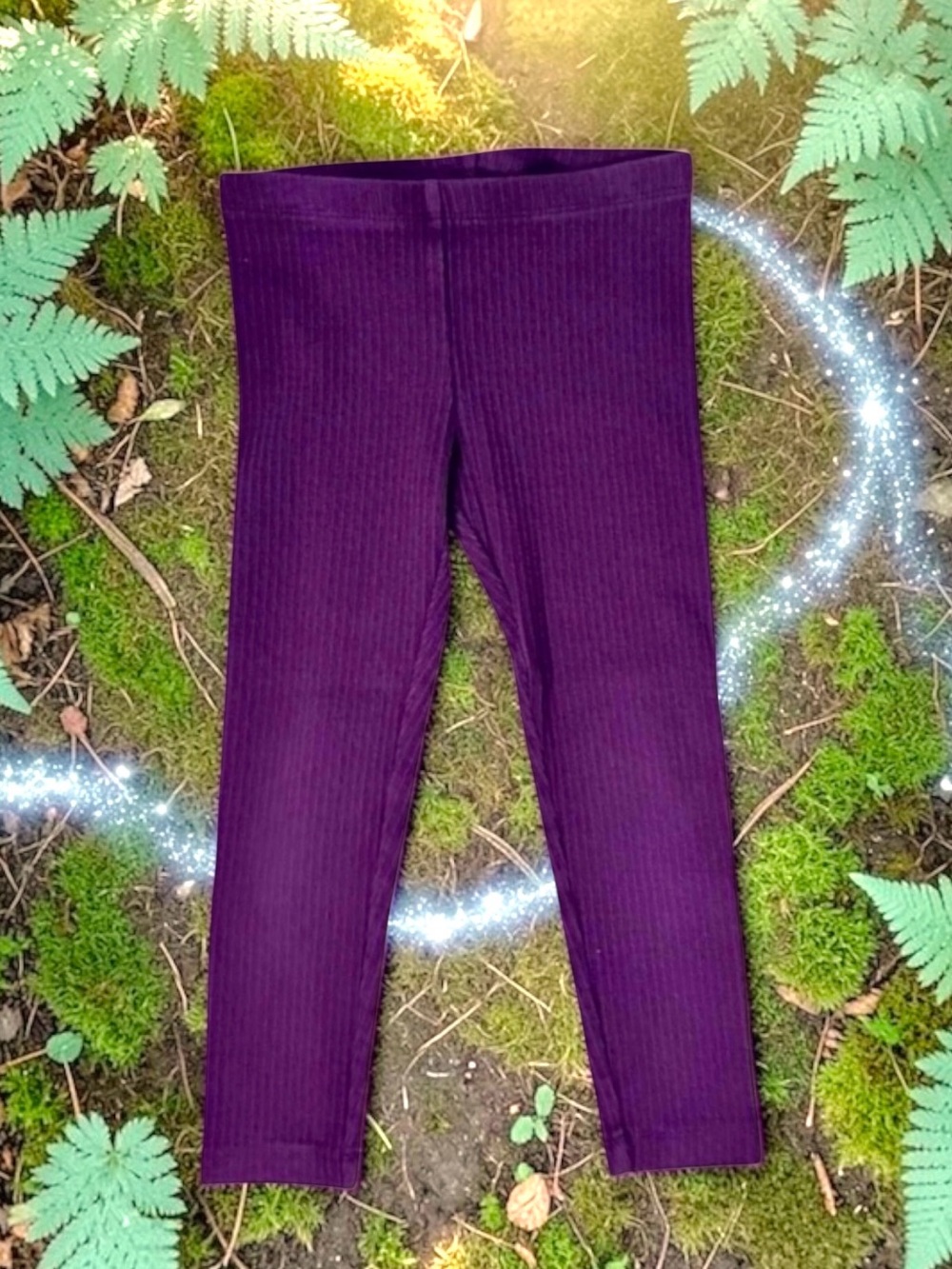 Tea Collection Girls Leggings 🍂 Plum Ribbed Size 5 EUC